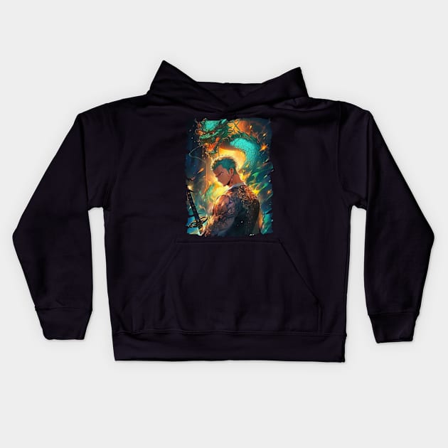 ZORO SAMURAI ANIME Kids Hoodie by graficklisensick666